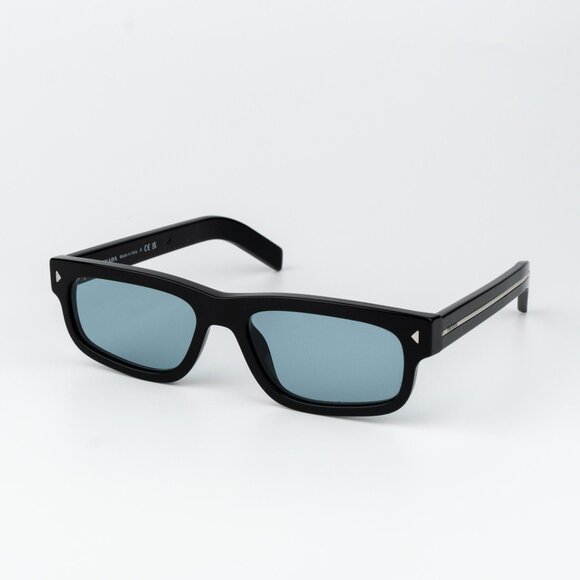 Prada Women Sunglasses Black Blue Rectangle PRB11S 16K60P NEW AUTHENTIC - Picture 1 of 13